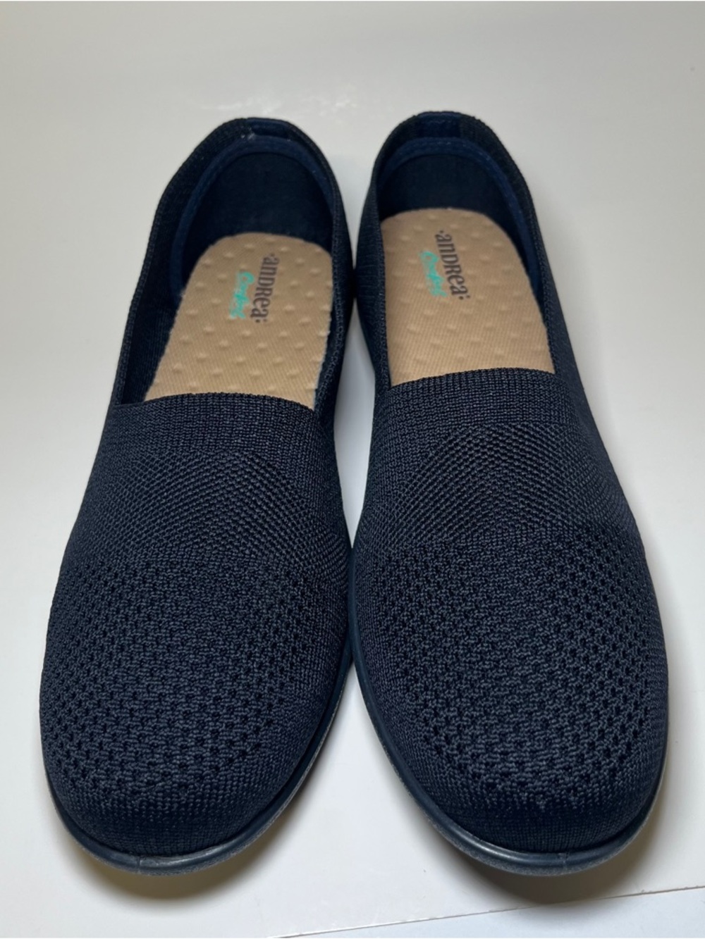 Andrea Top Comfort Textile Moccasins shoes Navy Sz 8 Nylon lightweight